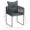 vidaXL 3 Piece Garden Dining Set PVC Rattan Black and Brown