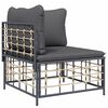 vidaXL 7 Piece Garden Lounge Set with Cushions Anthracite Poly Rattan