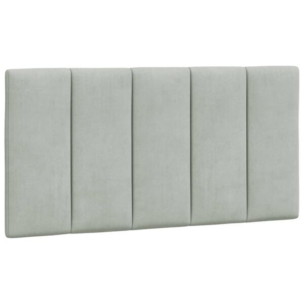 vidaXL Bed Frame with LED without Mattress "Hanko" Light Grey 100x190 cm Velvet