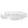 vidaXL 11 Piece Garden Lounge Set Solid Wood Pine White