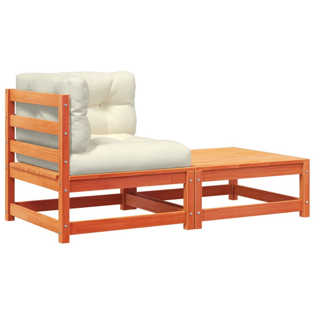 vidaXL Garden Sofa Corner with Cushions and Footstool