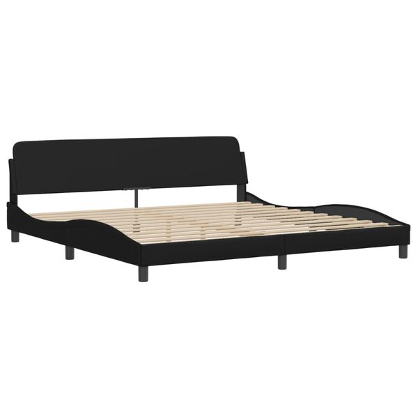 vidaXL Bed Frame "Dover" Black 193x203 cm Faux Leather