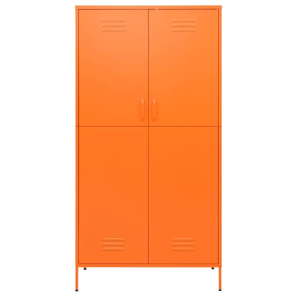 vidaXL Wardrobe Orange 90x50x180 cm Steel