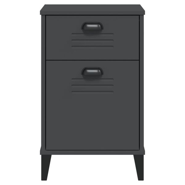 vidaXL Bedside Cabinet VIKEN Anthracite Grey Engineered Wood