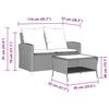 vidaXL Garden Sofa 2-Seater with Cushions&Table Grey Poly Rattan