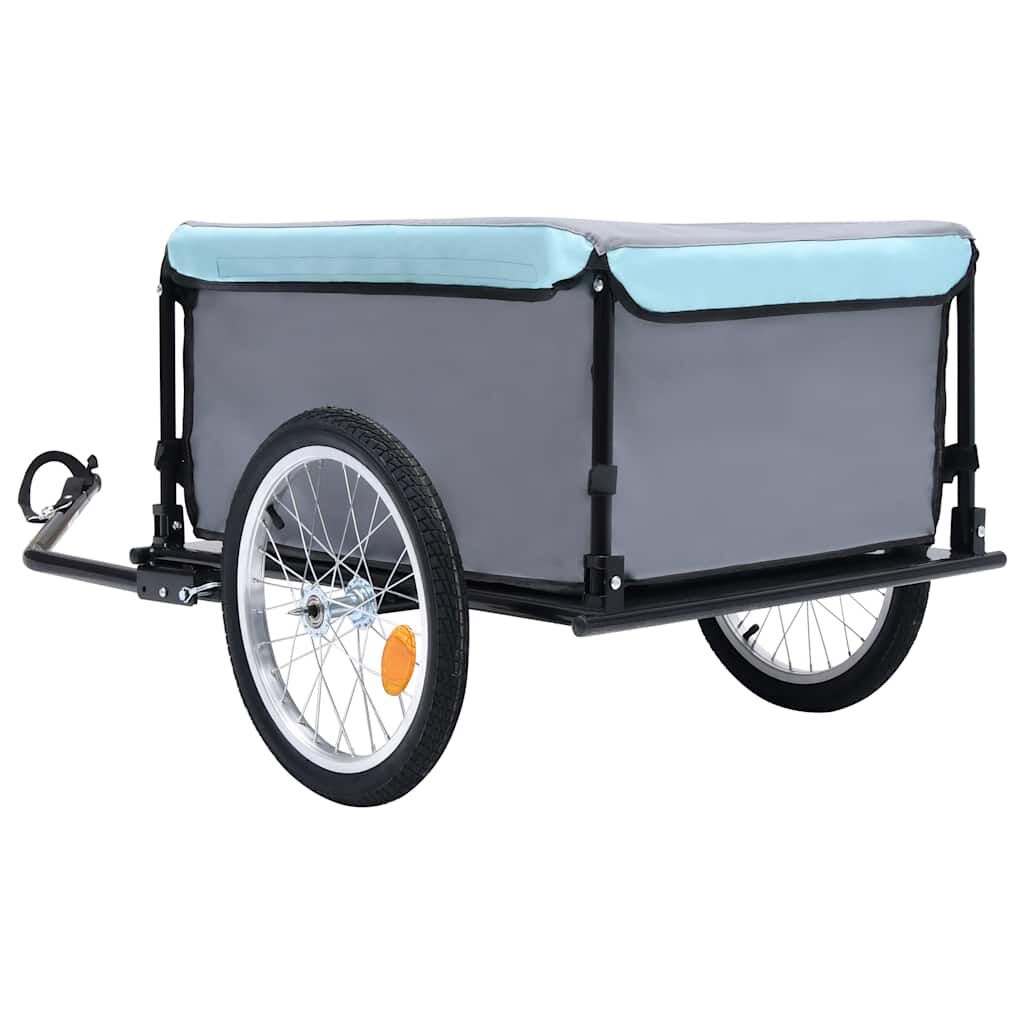 vidaXL Bike Trailer Black and Blue 65 kg