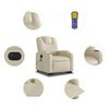 vidaXL Electric Stand up Massage Recliner Chair Cream Faux Leather