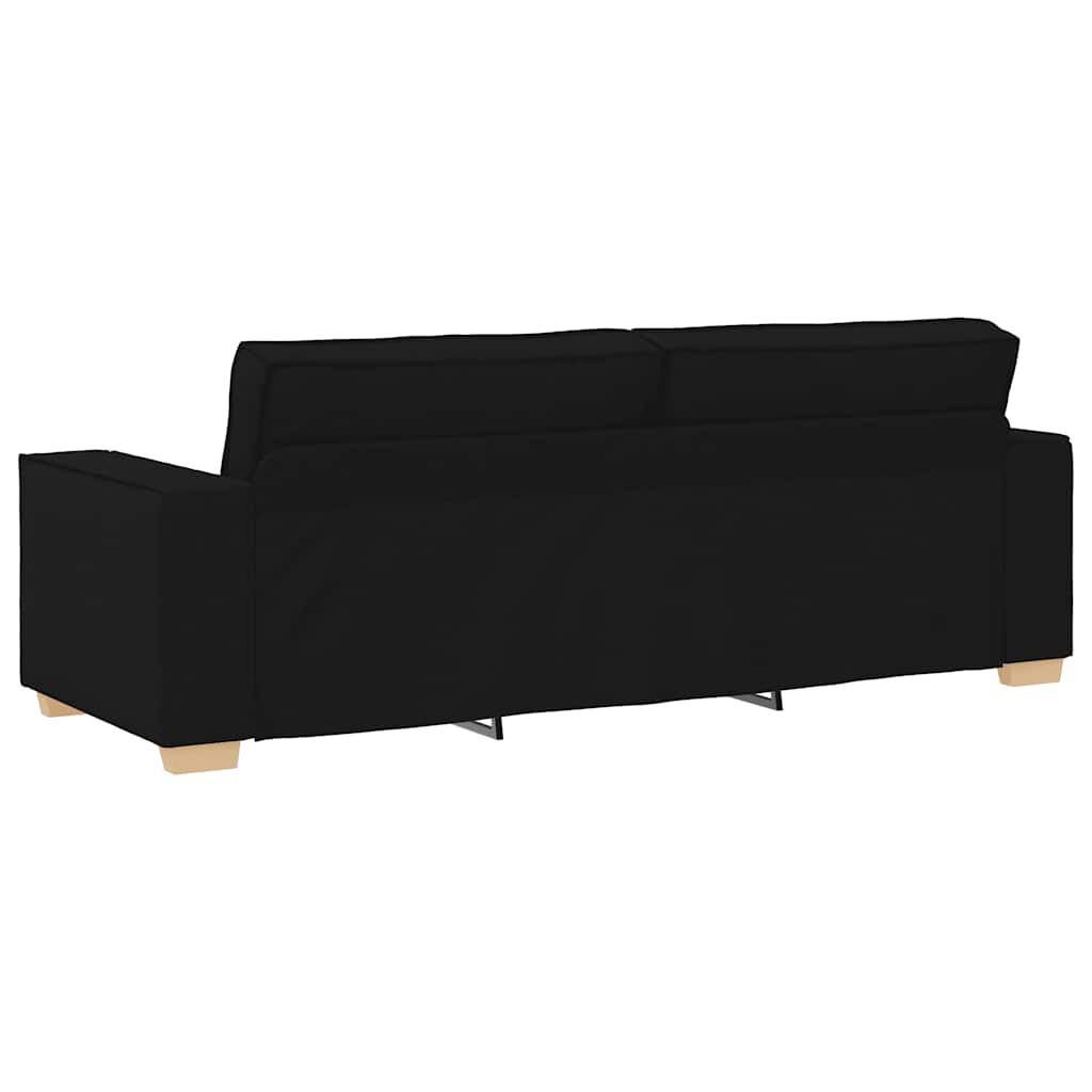 vidaXL 2 Piece Sofa Set with Cushions Black Fabric