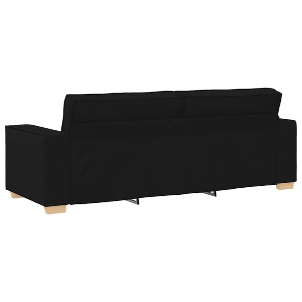 vidaXL 2 Piece Sofa Set with Cushions Black Fabric