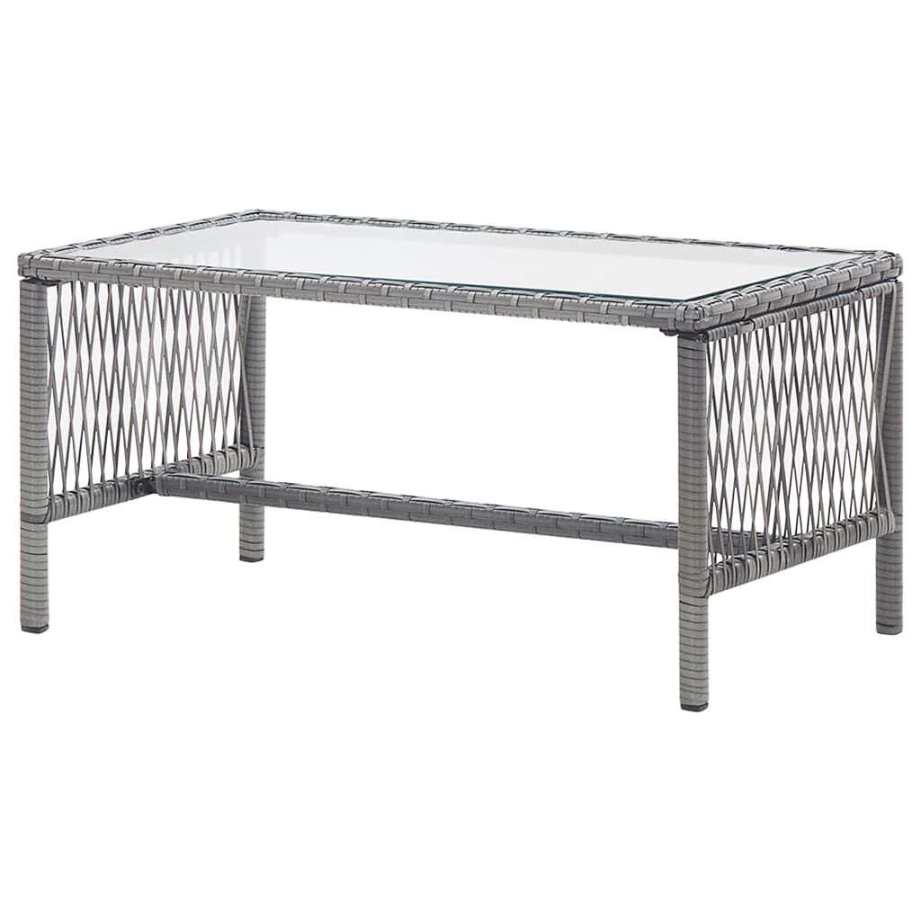 vidaXL 4 Piece Garden Lounge Set with Cushion Poly Rattan Anthracite