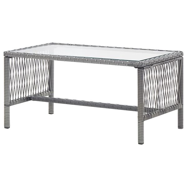 vidaXL 4 Piece Garden Lounge Set with Cushion Poly Rattan Anthracite