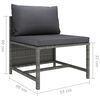 vidaXL 2 Piece Garden Sofa Set with Cushions Grey Poly Rattan