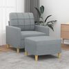 vidaXL Sofa Chair with Footstool Light Grey 60 cm Fabric