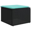 vidaXL 5 Piece Garden Sofa Set with Cushions Black Poly Rattan