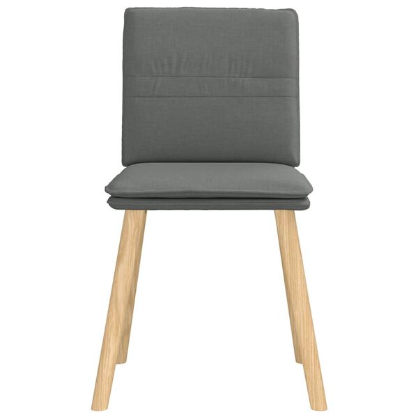 vidaXL Dining Chairs 4 pcs Dark Grey Fabric