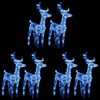 vidaXL Christmas Reindeers 6 pcs Blue 240 LEDs Acrylic