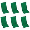 vidaXL Garden Chairs 6 pcs with Green Cushions Solid Teak Wood