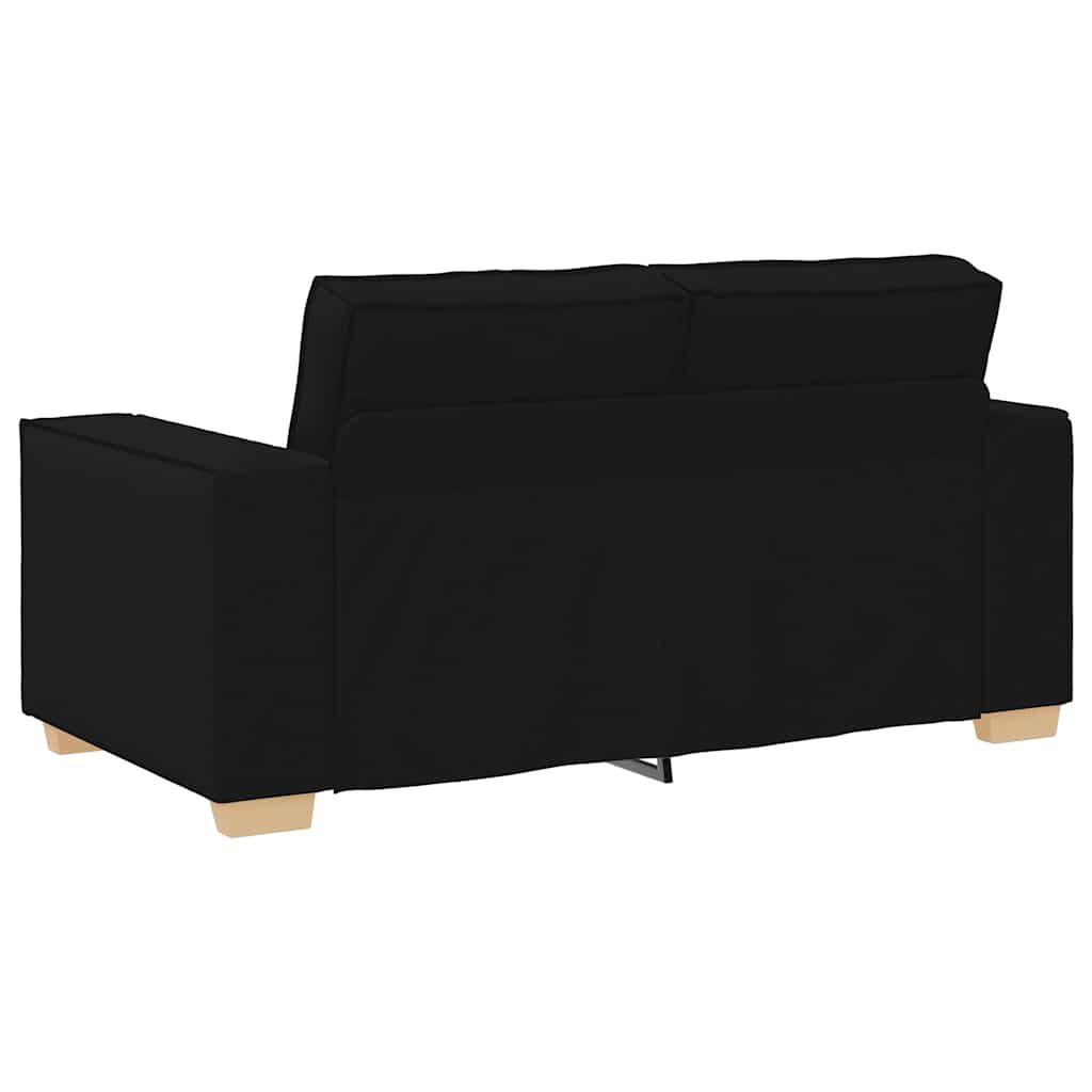 vidaXL 2 Piece Sofa Set with Cushions Black Fabric