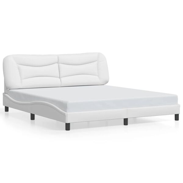 vidaXL Bed Frame without Mattress "Hvar" White 193x203 cm Faux Leather