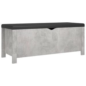 vidaXL Storage Box with Cushion Concrete Grey 105x40x45 cm