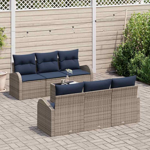 vidaXL Garden Sofa Set Grey 55 x 55 x 37 cm Poly Rattan