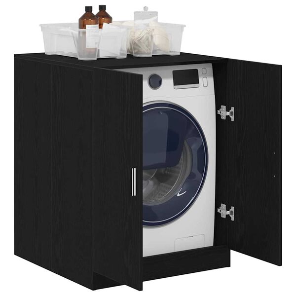 vidaXL Washing Machine Cabinet Black oak 70.5 x 71.5 x 91.5 cm