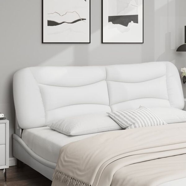 vidaXL Headboard Cushion "Hvar" White 183 cm King Faux Leather