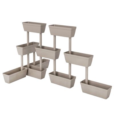 vidaXL Garden Planter 3 pcs 100 cm Taupe