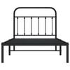 vidaXL Metal Bed Frame without Mattress with Headboard Black 100x190cm