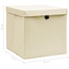 vidaXL Storage Boxes with Lid 4 pcs Cream 32x32x32 cm Fabric