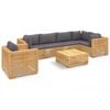 vidaXL 7 Piece Garden Lounge Set with Cushions Solid Wood Teak
