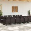 vidaXL Garden Dining Set 13 pcs Brown Polt rattan