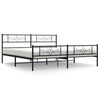 vidaXL Metal Bed Frame without Mattress with Footboard Black 193x203cm
