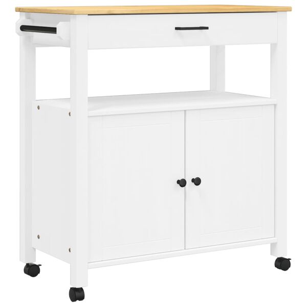 vidaXL Kitchen Trolley MONZA 84x40x90 cm Solid Wood Pine