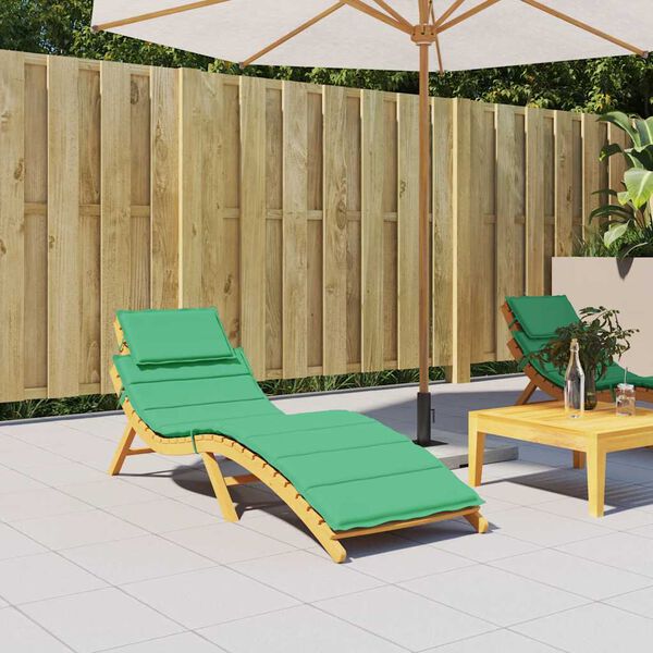 vidaXL Sun Lounger Cushion Green 186x58x4cm Oxford Fabric