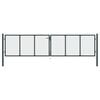 vidaXL Mesh Garden Gate Galvanised Steel 400x75 cm Grey