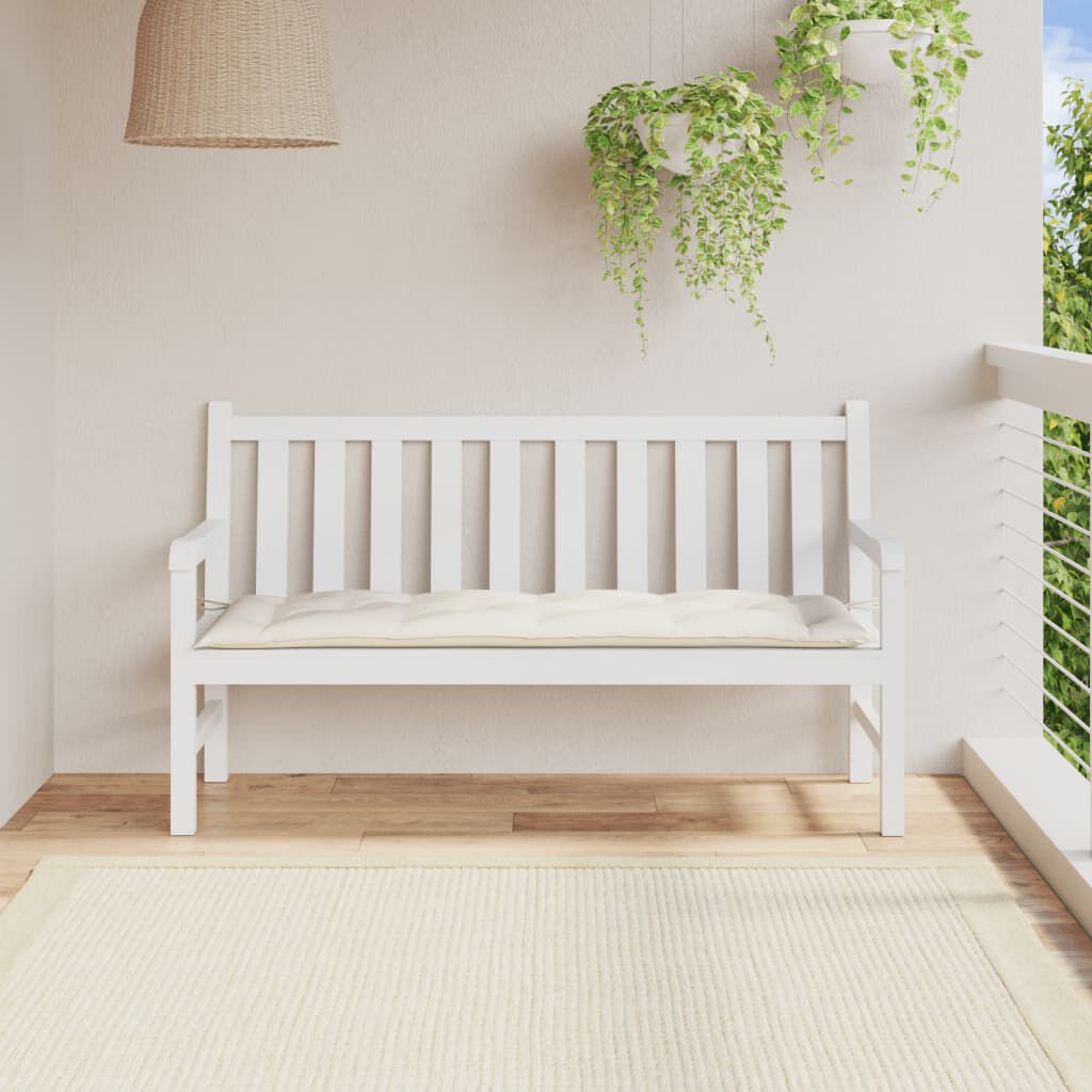 vidaXL Garden Bench Cushion Melange Cream 150x50x7 cm Fabric