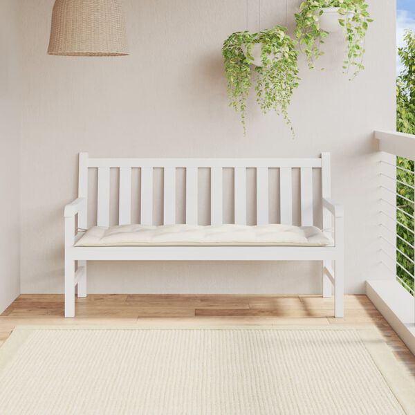 vidaXL Garden Bench Cushion Melange Cream 150x50x7 cm Fabric