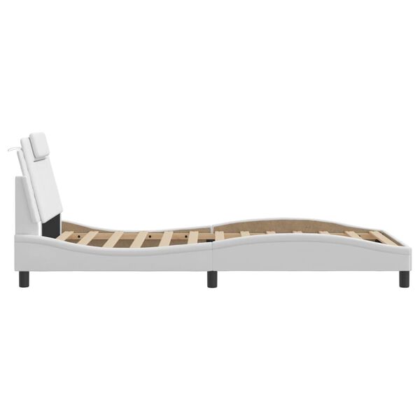 vidaXL Bed Frame "Viana" with LED without Mattress White 100x190 cm