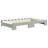 vidaXL Daybed with Trundle without Mattress Light Grey 100x190 cm
