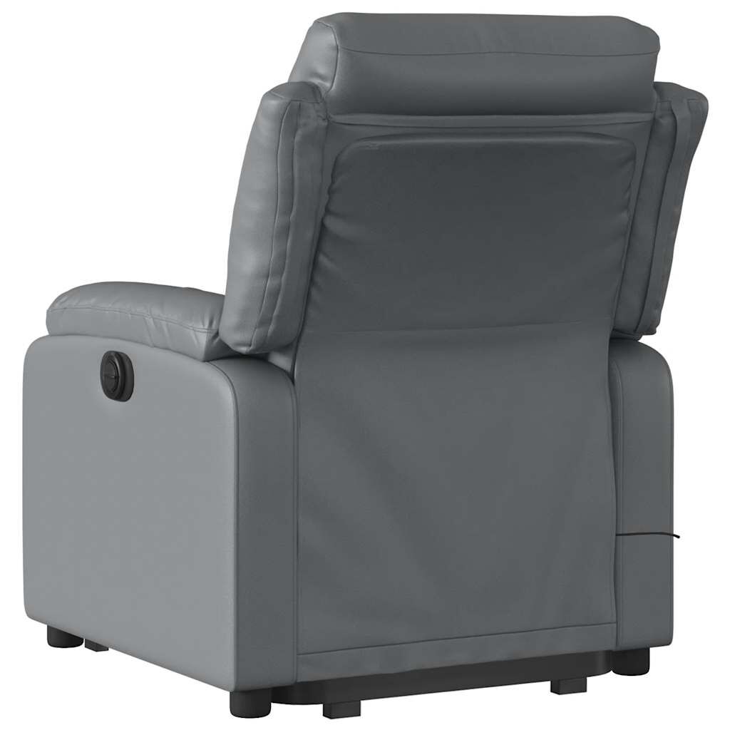 vidaXL Stand up Massage Recliner Chair Grey Faux Leather