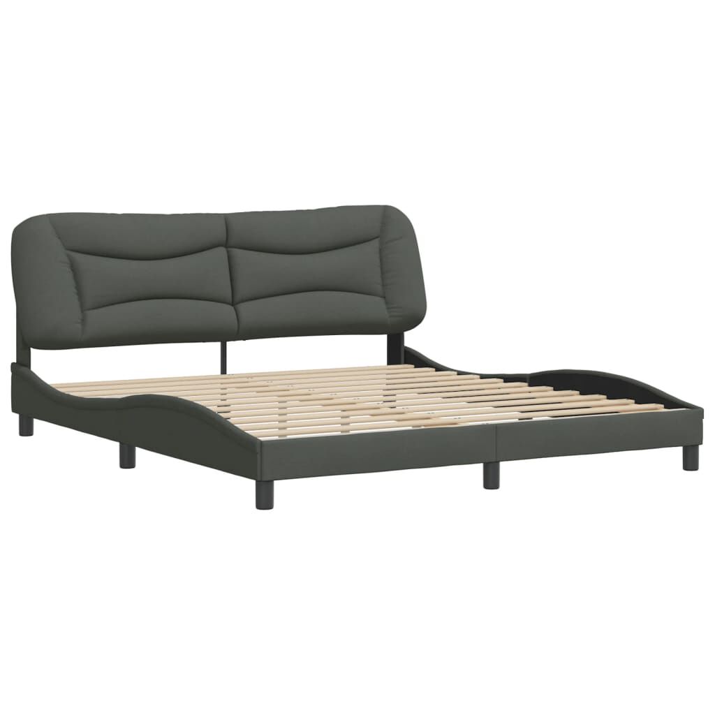 vidaXL Bed Frame without Mattress Dark Grey 193x203 cm Fabric