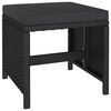vidaXL 6 Piece Outdoor Dining Set with Cushions Poly Rattan Black