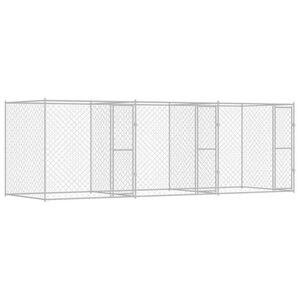 vidaXL Dog Cage Silver 600 x 200 x 200 cm Galvanised Steel