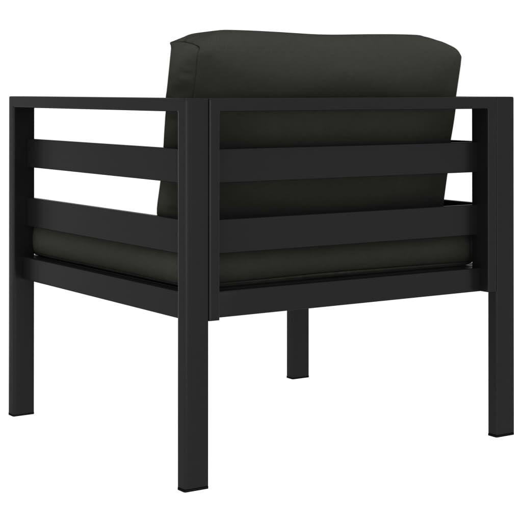 vidaXL Single Sofas 2 pcs with Cushions Aluminium Anthracite