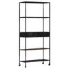 vidaXL Book Cabinet 80x35x180 cm Rough Mango Wood & Iron