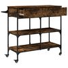 vidaXL Kitchen Trolley Smoked Oak 105x42x95 cm Engineered Wood