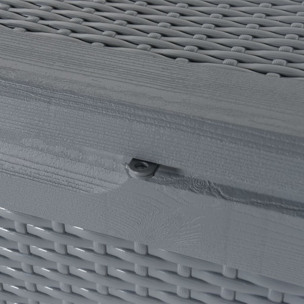 vidaXL Garden Storage Box Grey PP Rattan 180 L