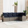 vidaXL Garden Sofa Set Grey Poly Rattan
