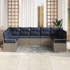 vidaXL Sofa Set with Cushion 9 pcs Grey Poly Rattan